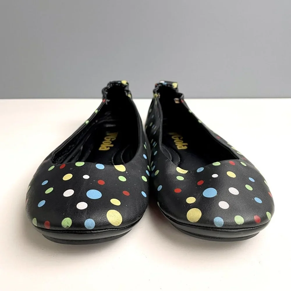 Gola Logic black leather ballet flats with polka dots - size 7 - Picture 6 of 10